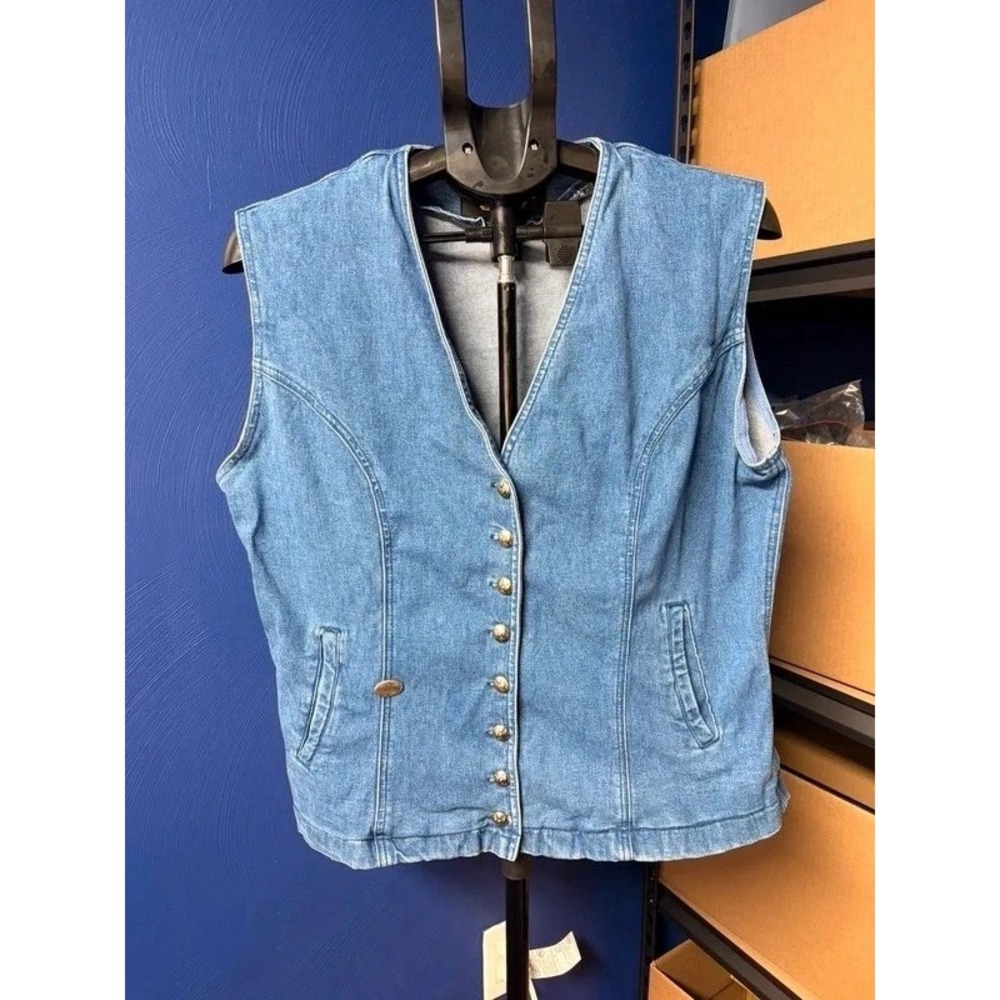 Vintage Harley-Davidson Women's Denim Vest – Size Large